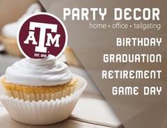 Texas A&M Cupcake Topper Party Supplies for Football, Birthday, Graduation Pa…