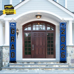 Graduation Decorations 2026 – Blue Congrats Grad Porch Banner for Graduation Par
