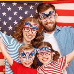 32 Pcs 250th Anniversary Decorations Paper Glasses, 250 Years of Freedom Deco…