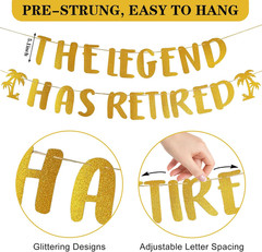 Retirement Party Decorations for Men Women, Black Gold Retirement Decorations Ki
