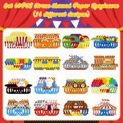 60Pcs Circus Paper Glasses Party Decorations for Adults Bulk, Carnival Theme Pho