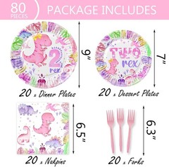 Watercolor Dinosaur Disposable Party Tableware (Plates, Cups, Napkins, Forks)