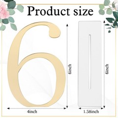 10 PCS Gold Acrylic Mirror Wedding Table Numbers 110 Signs Event Decor