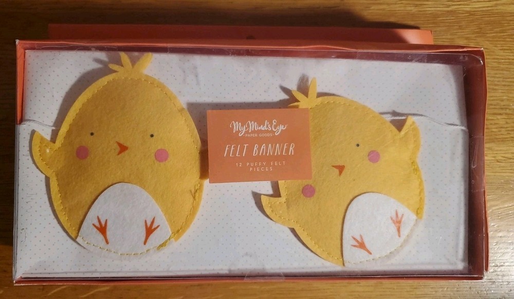My Mind’s Eye Easter 🐣 Spring 6 Ft Puffy Baby Chicks (12ct) Felt Banner Yellow