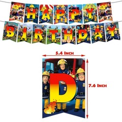 Fireman Sam Birthday Party Decor Supplies Balloons Banner Cake Toppers Kids