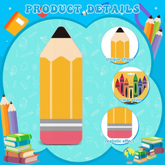 3 Pcs Back to School Decorations Pencil Notebook Cardboard Cutouts Crayon Box St