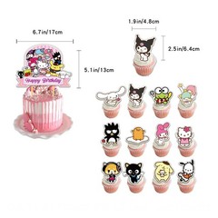 Hello Kitty & Friends Birthday Party Decora Supplies Balloon Banner Cake Toppers