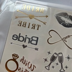 Bride Sash and Tattoo Set – Gold and Black