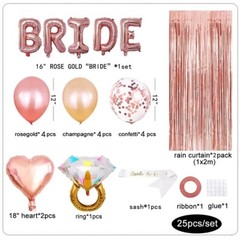 Rose Gold Bride to be with Wedding Rings Balloon Kit