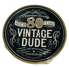 80th Birthday Celebration Set Vintage Dude – 25 Plates & 25 Cups – Aged 80 Years