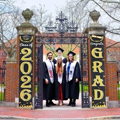 Black Gold Graduation Decorations Class of 2026 Congrats Grad Banner Grad Por…