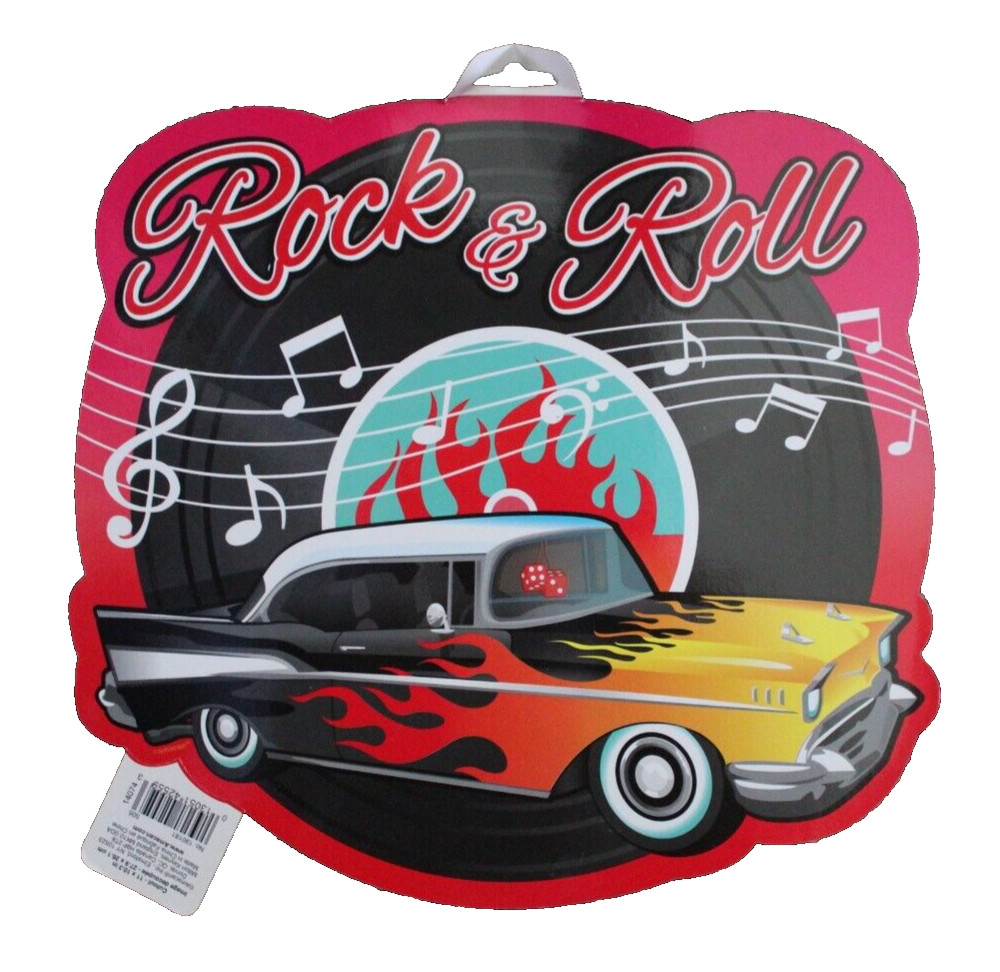 Rock and Roll Cut Out Music Party Decoration 50s Car 11″ x 10.3″
