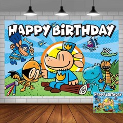 Dog Man Backdrop Party Supplies Kids Birthday Decoration Banner Background 5x3ft
