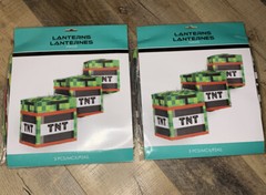 Pixel Party TNT Lanterns – 10 1/2″ x 11″ | 2 Packs Of 3 Pcs Each, 6 Total