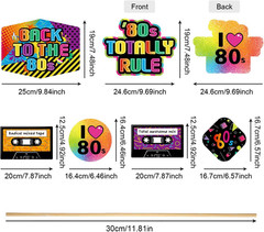 24 Pack 80s Retro 1980s Table Centerpiece Sticks Party Decorations Props Set Fun