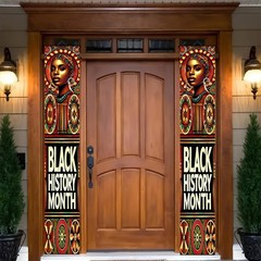 Black History Month Banners Front Porch Elegant Portrait Door Banner African …