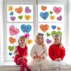 JarThenaAMCS Valentine’s Day Window Clings – 7.8 x 11.8 inch, Colorful
