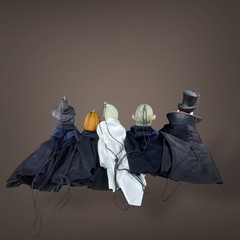 Paper Magic Hanging Halloween Figures Early 2000s Set of 5 Characters