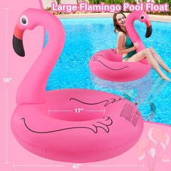 Flamingo Inflatable Pool Floats, Pool Tubes Swim Ring Pink Pools Float, 42Inc…