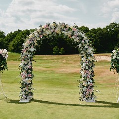 Decorative Wedding Arch Flower Pattern Heavy Metal for Bridal Party Prom Stand