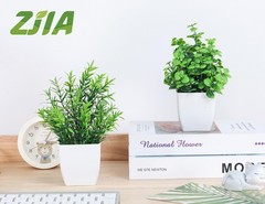 ZJIA 2 Pack Fake Plants Small Artificial 9.84 X 5.91 X 3.15 Inches, Green