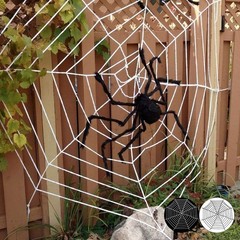 5FT/10FT Halloween Spider Web Decoration Cobwebs Spooky Haunted House Outdoor