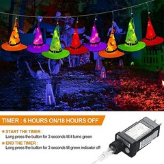 8 Hanging Glowing Wich Hat lights Halloween decoration for Party Outdoor Indoor