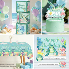 301 Pcs Ocean Birthday Party Decorations Tableware Balloon Arch Set | Service 25