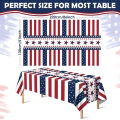 4th Of July Decorations – Red White And Blue Tablecloth For 250th Anniversary