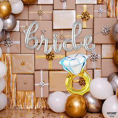 , Huge Diamond Ring Balloons – 29 Inch | Wedding Ring Balloon for Bridal Shower