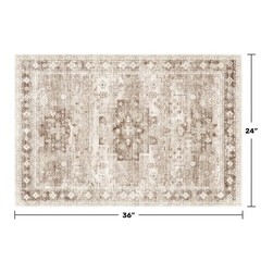 Boho Bathroom Rugs – Washable Non-Slip Soft Low Pile Area Rug for Entryway, K…