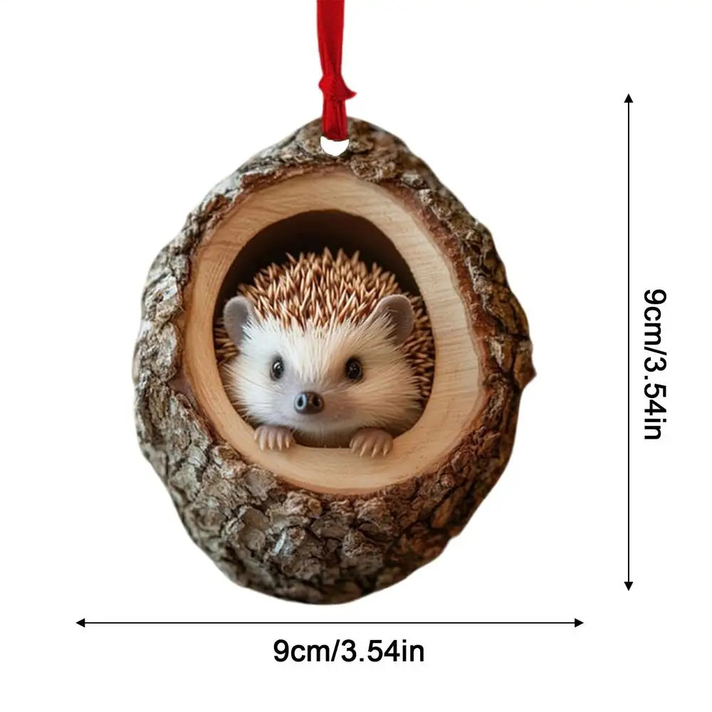2025 Animal Christmas Ornaments 2D Cute Acrylic Raccoon Cat Owl Squirrel Animal