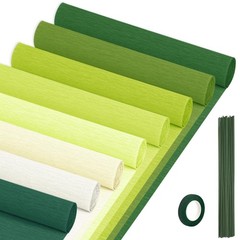 Crepe Paper Streamers 8 Rolls, 10 x 98Inch 8 Green Colors Crepe Paper Sheets …