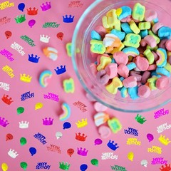 Multicolor Foil Metallic Happy Birthday Confetti Sequins Table Decor