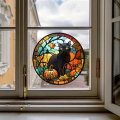 Halloween Black Cat Static Window Cling Glass Sticker Party Decoration Spooky De