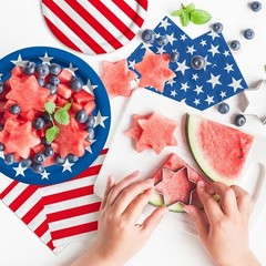 Disposable Paper Plates and Napkins American Flag Design for Veteran Day Events
