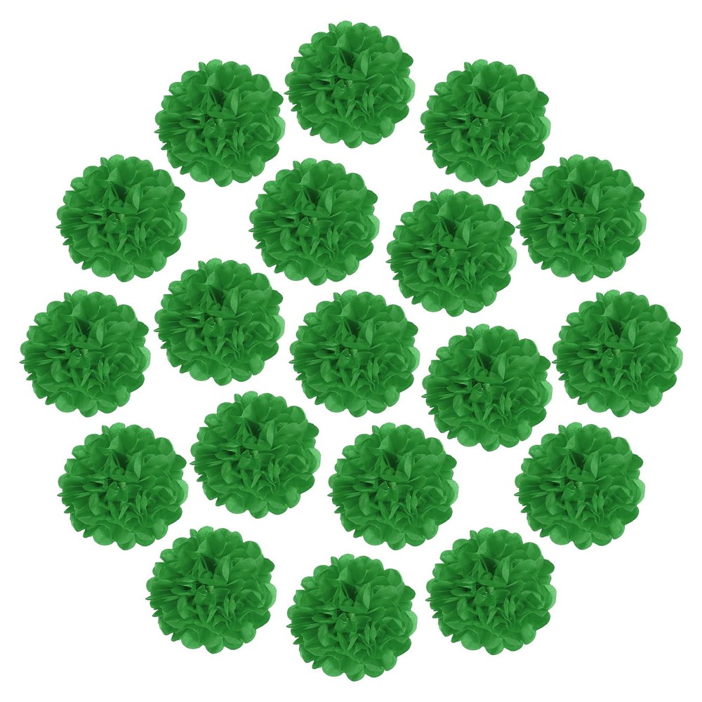 20 PCS 4 Inch Colorful Tissue Paper Pom Poms Party Decorations Dark Green
