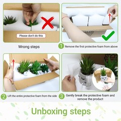 Zerzsy Artificial Succulent Set, Succulents Plants 3 Pcs Set/B, 3 Set/a
