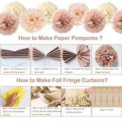 Blush Beige Birthday Decorations, Party Décor for Women, Boho Party Decoratio…