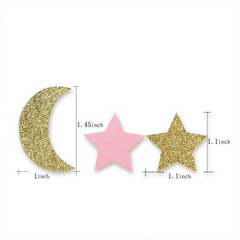 Star Moon Paper Confetti Pink Gold Glitter Table Scatter Baby Shower