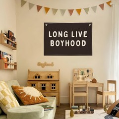Long Live Boyhood Banner, Boy Nursery Decor, Canvas Banner Wall Hanging Banne…