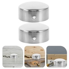 2Pcs Durable Stainless Steel Handrail End Caps for Home Use Silver