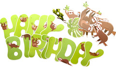 SLOTH BIRTHDAY PARTY DECORATIONS SUPPLIES HAPPY BIRTHDAY BANNER & DECORATIVE