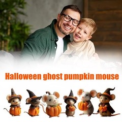 Handmade Wool Felt Mouse Figurine 2CUnique Halloween Gift Hot-