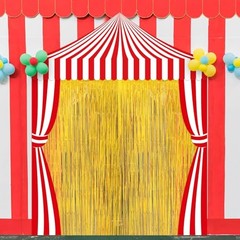 5 Pcs Carnival Circus Party Decorations Set Red White Circus Tent with Gold