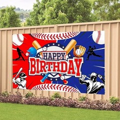 Lightweight Baseball Birthday Decoration Backdrop 70.8 x 47.2 – Foldable Design