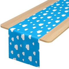 Cartoon Table Runner3 x 72 Inch Blue Sky White Cloud Tablecloth Party 1