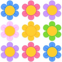 60 PCS Spring Flower Paper Cutouts Bulletin Board Classroom Decorations