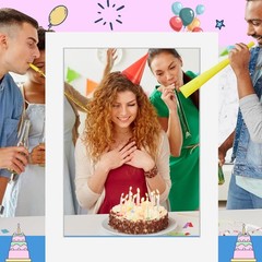 32 x 24 Inch Large Photo Booth Frame White Blank Photobooth Props Happy Birthday