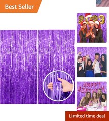 Shiny Purple Foil Fringe Backdrop Streamers – Perfect for All Celebrations